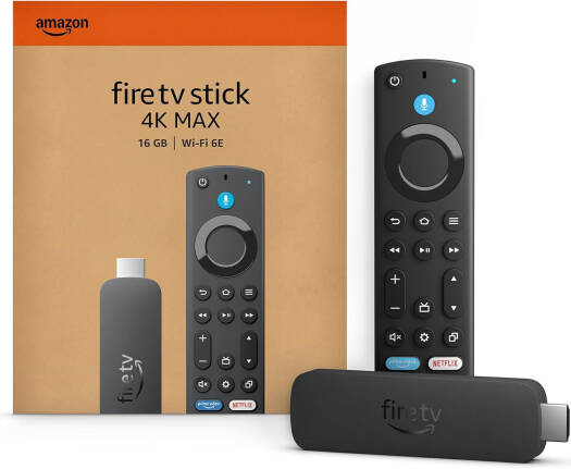 Amazon Fire TV Stick 4K Max 2nd Gen Remote, Quad-core 2.0GHz, Dolby Vision.Atmos, 16GB Storage, HDR10+, Smart Home, Bluetooth 5.2 + BLE, Wi-Fi 6E, Alexa Voice, Black | 4KMAX -2025