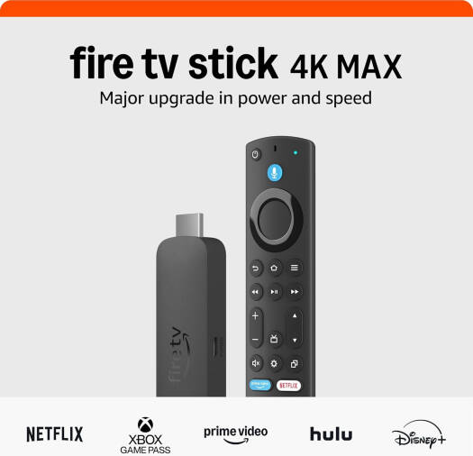 Amazon Fire TV Stick 4K Max 2nd Gen Remote, Quad-core 2.0GHz, Dolby Vision.Atmos, 16GB Storage, HDR10+, Smart Home, Bluetooth 5.2 + BLE, Wi-Fi 6E, Alexa Voice, Black | 4KMAX -2025